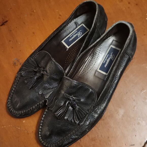 Bragano Italian Black Leather Loafers Shoes Tassels 10.5 main image 5